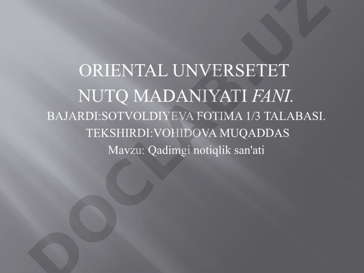 Qadimgi notiqlik san'ati
