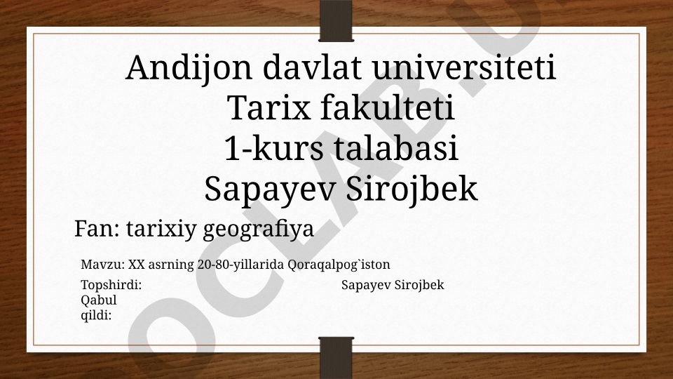 XX asrning 20-80-yillarida Qoraqalpog`iston