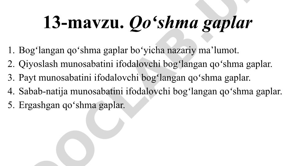 Bogʻlangan qoʻshma gaplar: turlari va tahlili