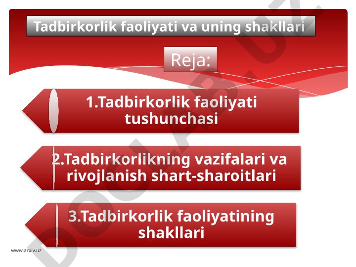 Tadbirkorlik faoliyati va uning shakllari