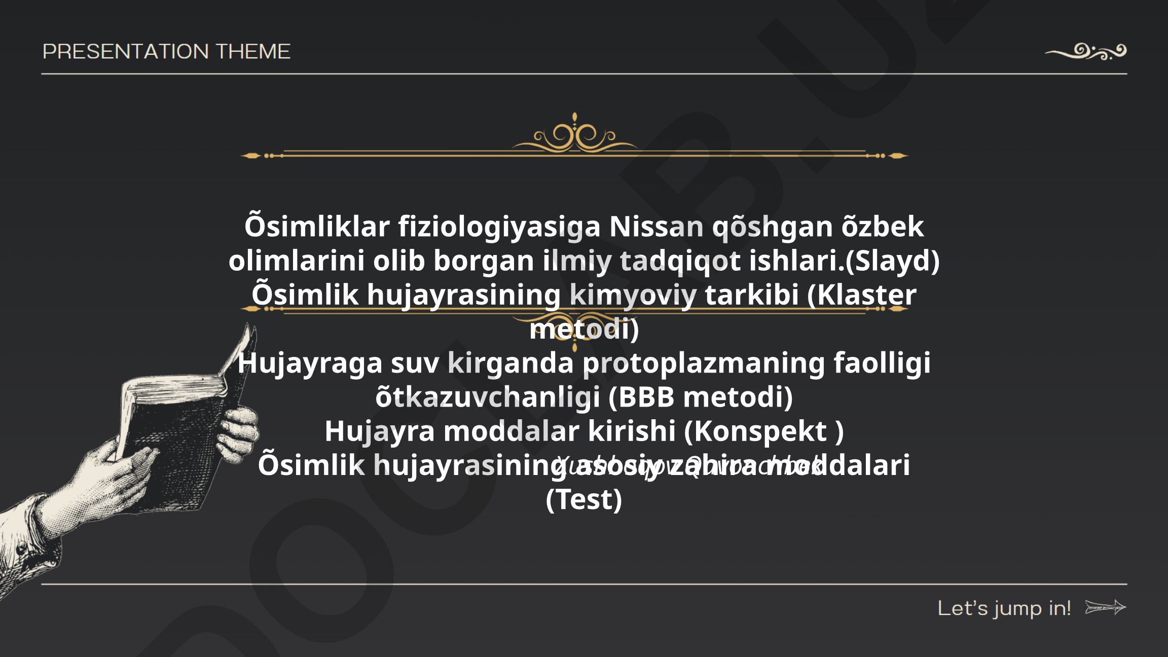 O'simliklar fiziologiyasiga Nissan qo'shgan o'zbek olimlarining ilmiy tadqiqotlari