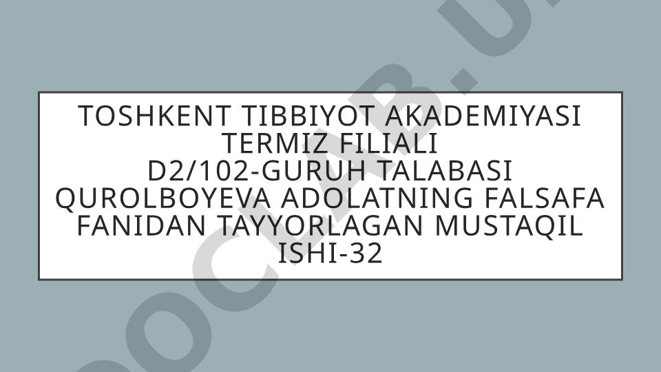 Hozirgi zamon demografiyasining falsafiy tahlili
