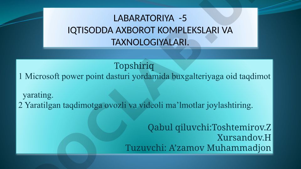 1C dasturiy mahsulotlari va buxgalteriya hisobini avtomatlashtirish