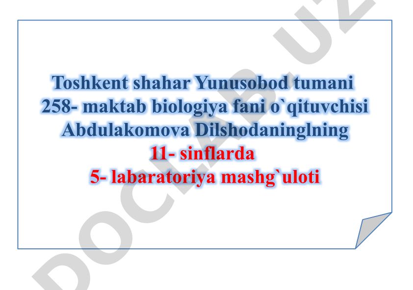 Umurtqali hayvonlar misolida aromorfoz, idiodaptatsiyalarni o'rganish