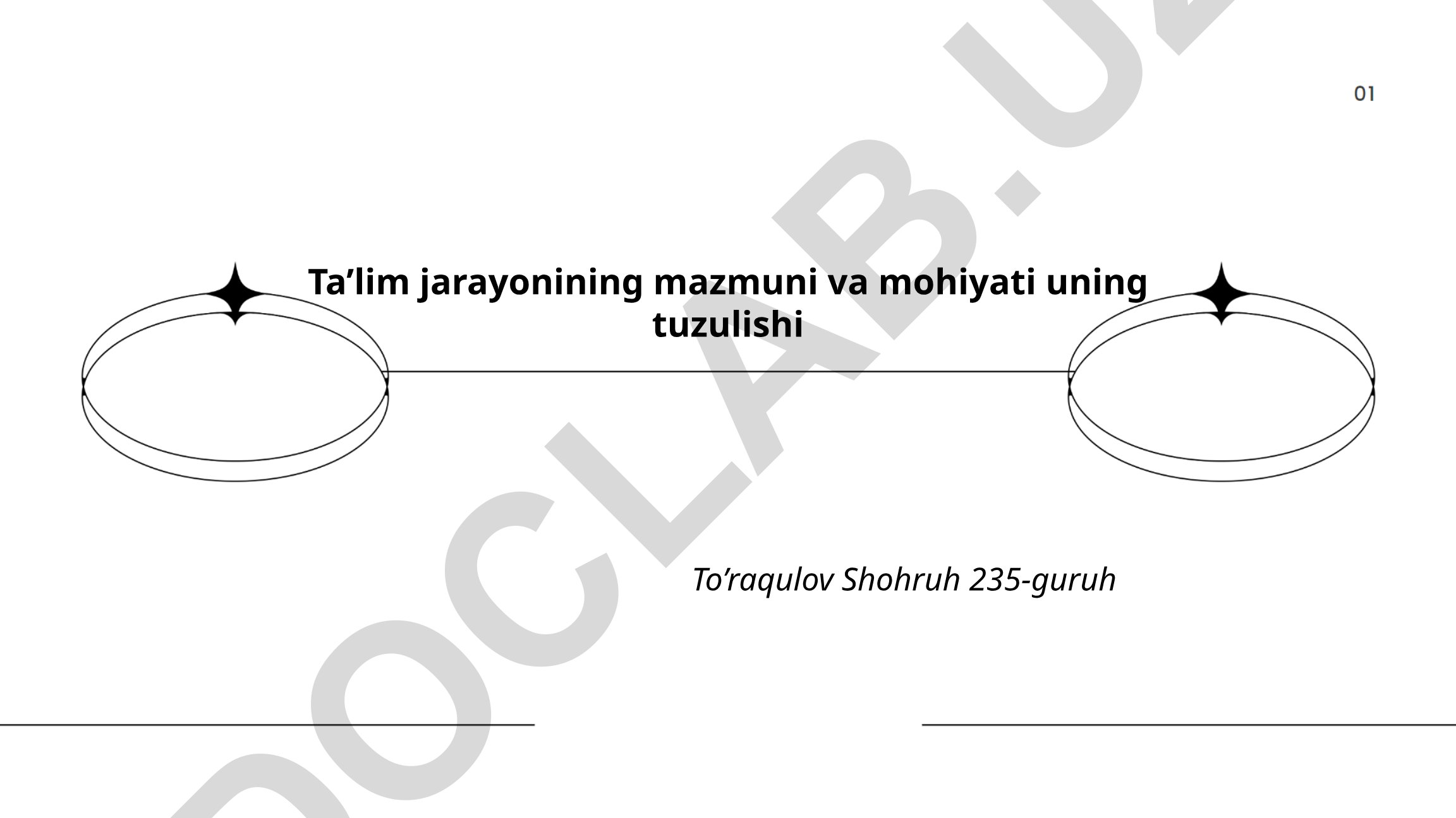 Ta’lim jarayonining mazmuni va mohiyati uning tuzulishi