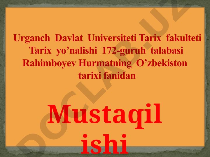 Amir Temurning markazlashgan davlat tashkil etishi va davlat boshqaruv tizimi