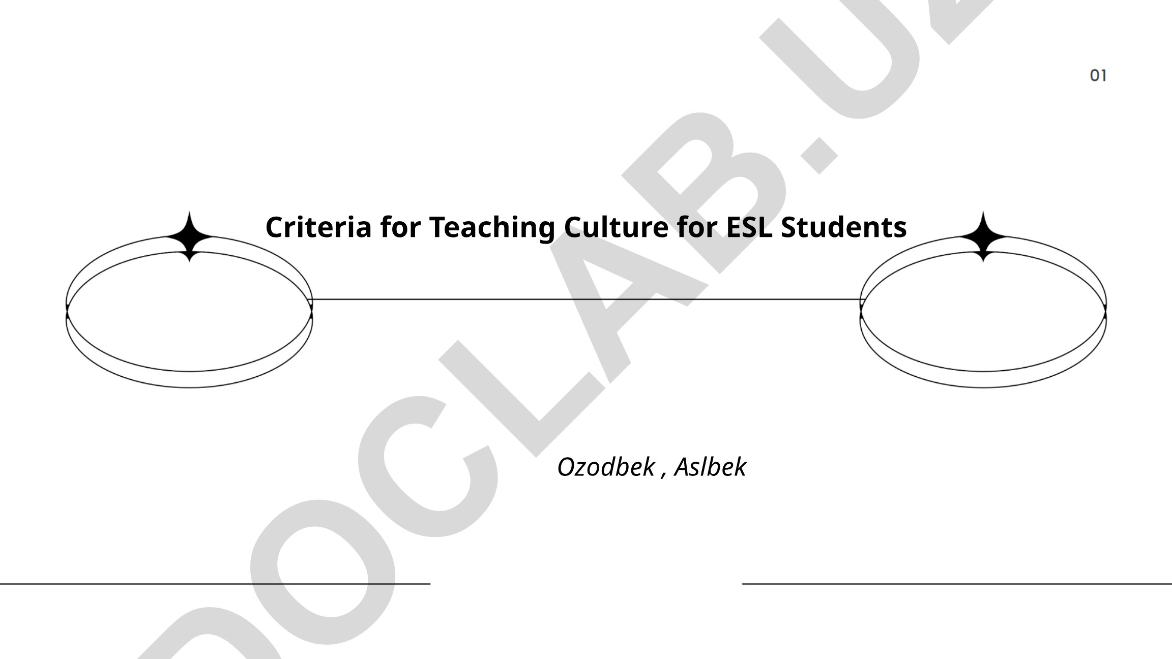 Criteria for Teaching Culture for ESL Students