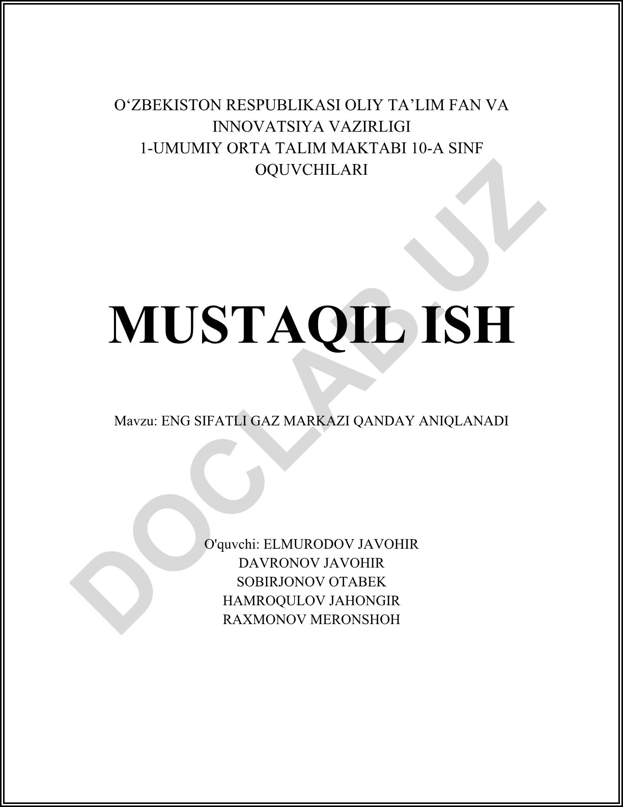 Eng sifatli gaz markazi qanday aniqlanadi