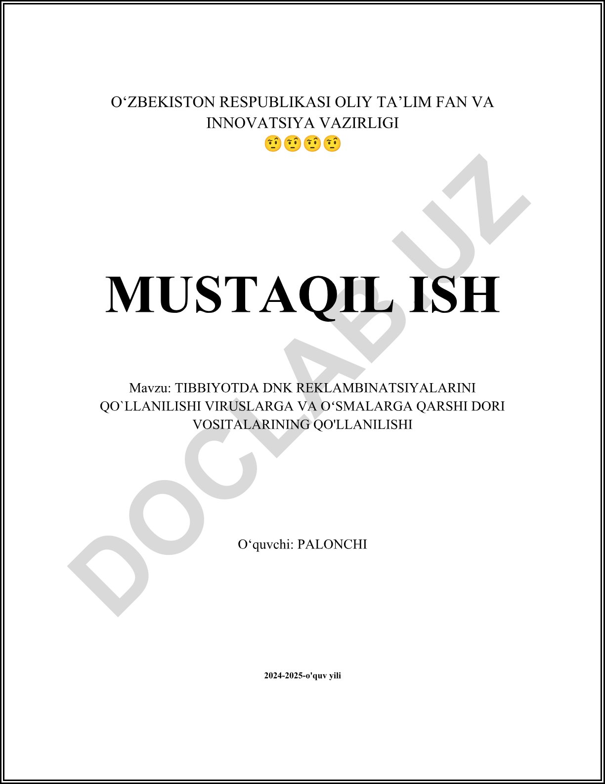 Tibbiyotda DNK rekombinatsiyalarini qo‘llanilishi viruslarga va o‘smalarga qarshi dori vositalarining qo'llanilishi