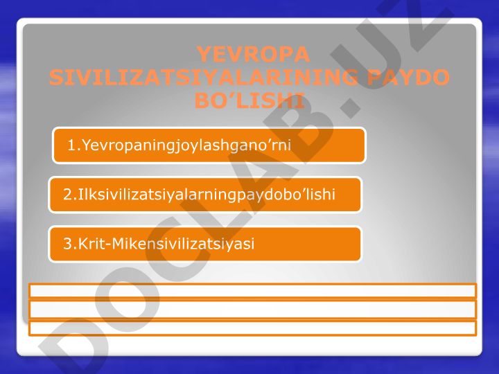 Yevropa sivilizatsiyalarining paydo bo'lishi va Krit-Miken madaniyati