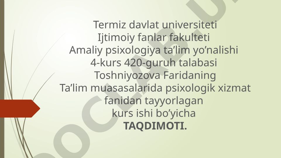 Ta’lim oluvchilarning psixik rivojlanishi diagnostikasi