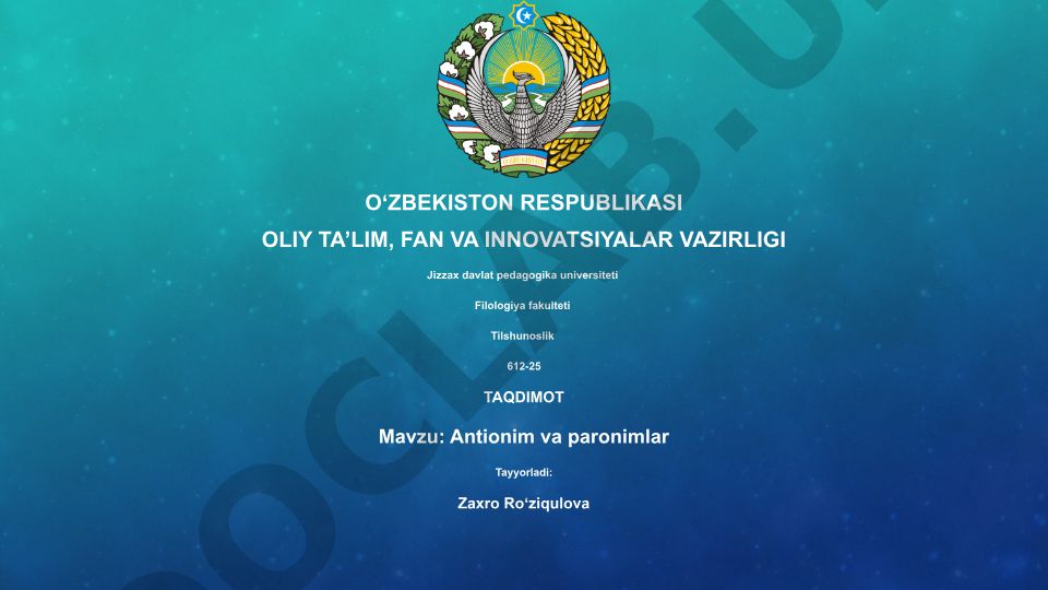 Antionim va paronimlar