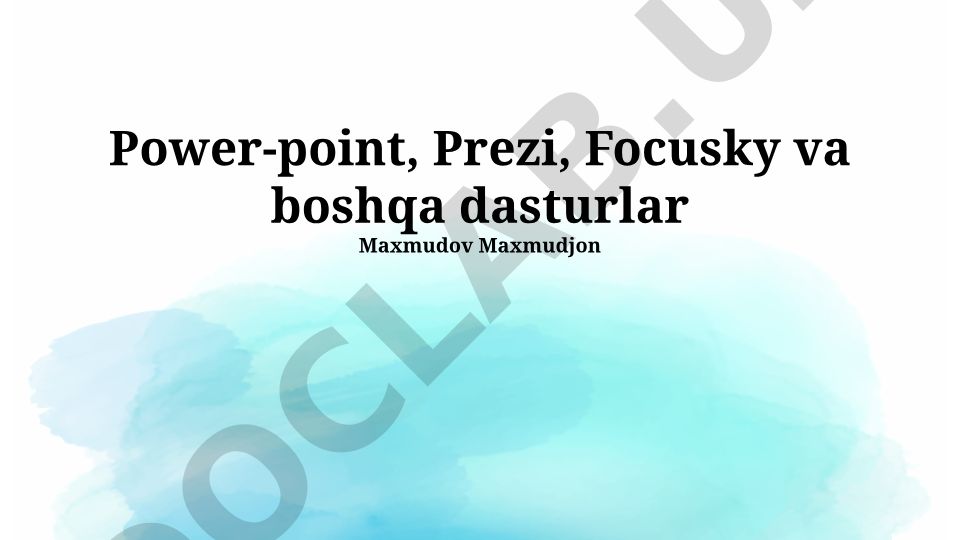 Taqdimot dasturlarini tanlash va qo'llash