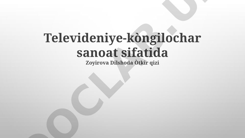 Televideniye sanoati sifatida: tarix, iqtisodiyot va kelajagi