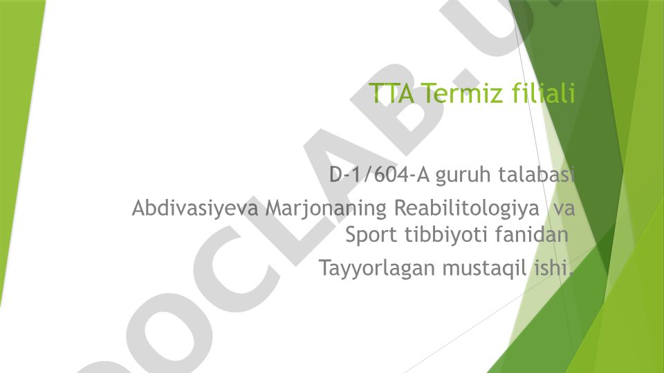 Sport tibbiyotida qo'llaniladigan funksional tekshiruvlar