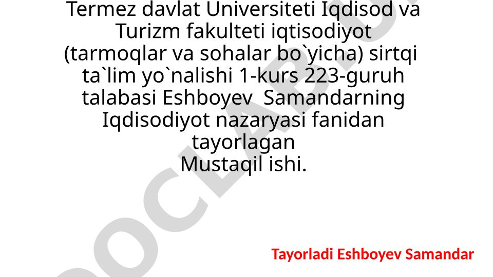 Iste'molchilar tanlovi nazariyasi