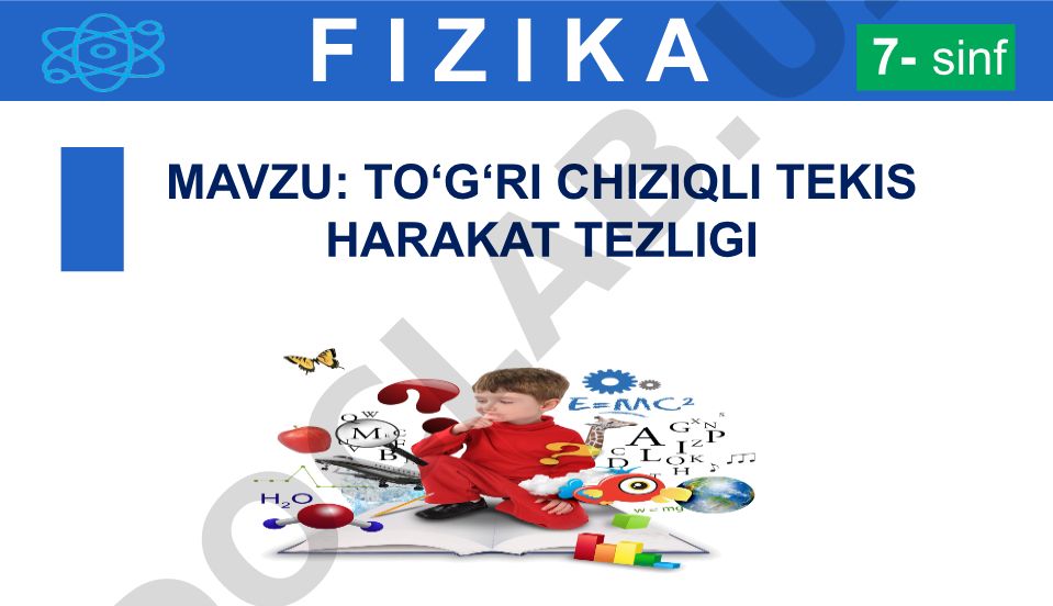 To‘g‘ri chiziqli tekis harakat tezligi