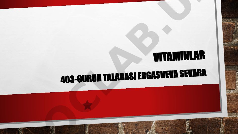 Vitaminlar haqida ma'lumot va ularning turlari