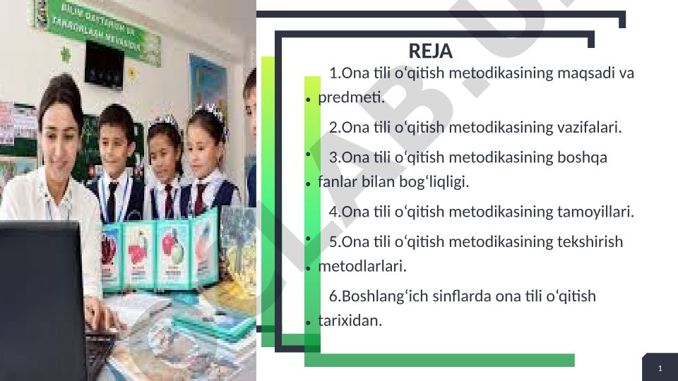 Boshlang'ich sinflarda ona tili o'qitish metodikasi