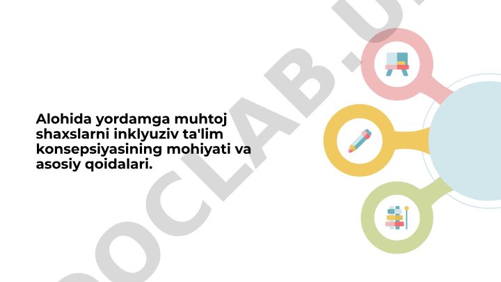 Alohida yordamga muhtoj shaxslar uchun inklyuziv ta'lim konsepsiyasi