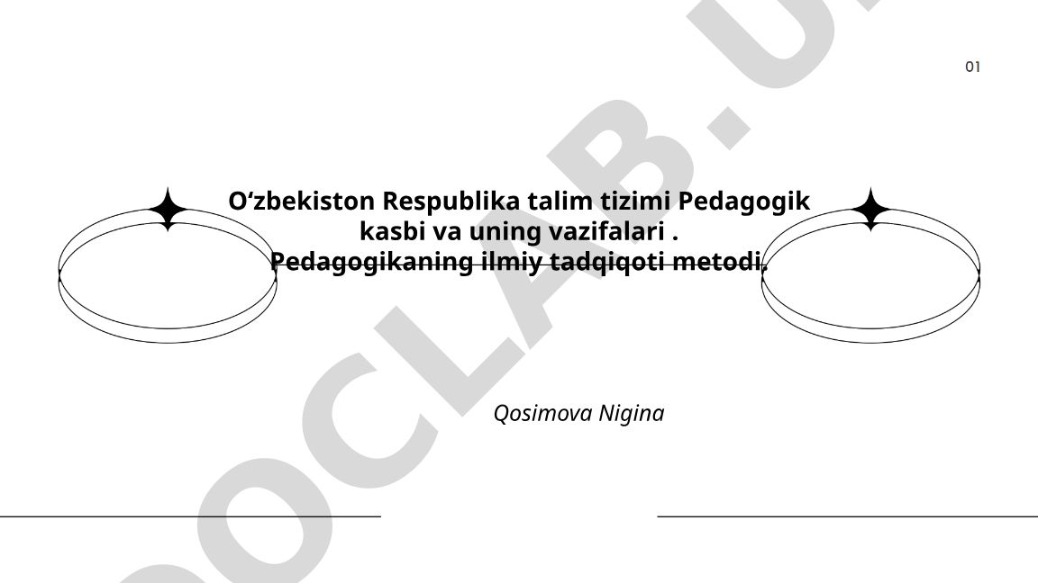 Oʻzbekiston Respublikasi ta'lim tizimi va pedagogik kasb
