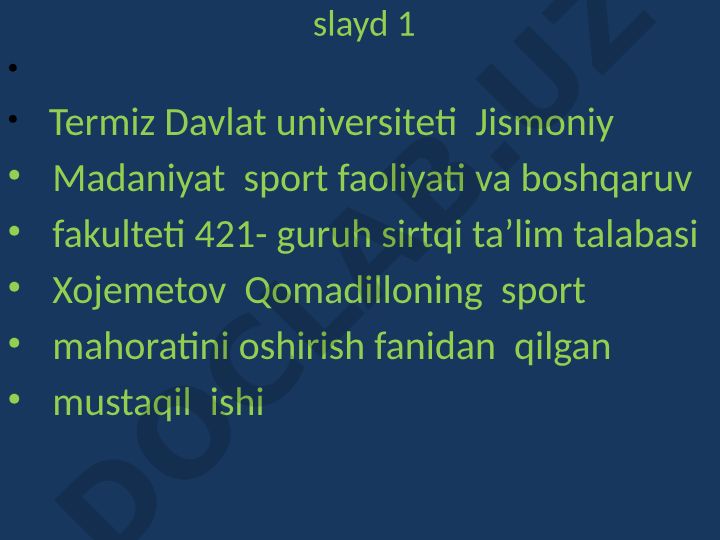 Gimnastikada umumiy va maxsus tayyorgarlik mashqlari bo'yicha mahoratni oshirish