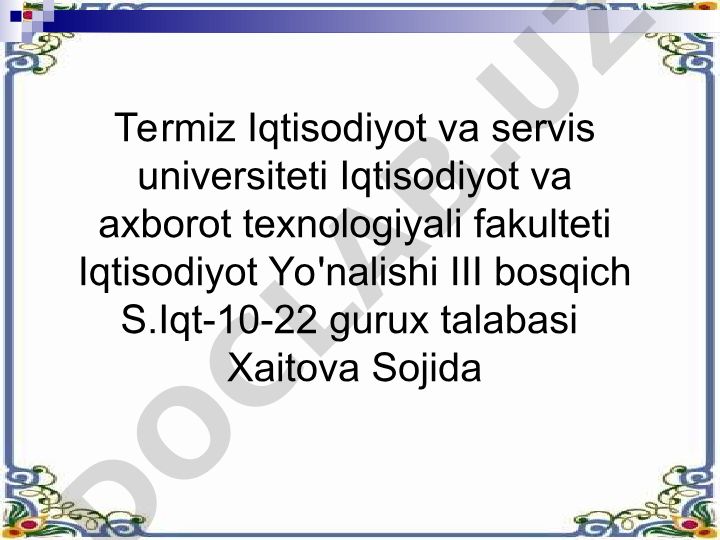Yuridik shaxslardan olinadigan mol-mulk solig'i va uning o'ziga xos xususiyatlari