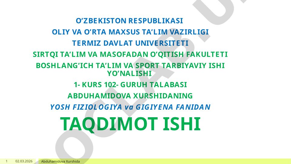 Inson organizmiga tashqi muhit omillarining ta'siri