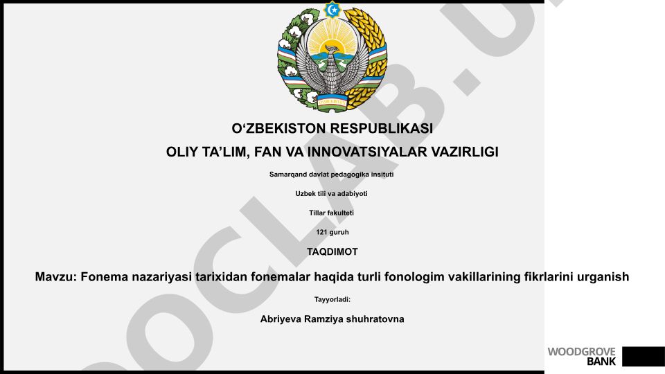 Fonema nazariyasi tarixidan fonemalar haqida turli fonologim vakillarining fikrlarini urganish