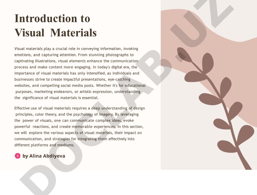 Introduction to Visual Materials and Their Importance in Communication