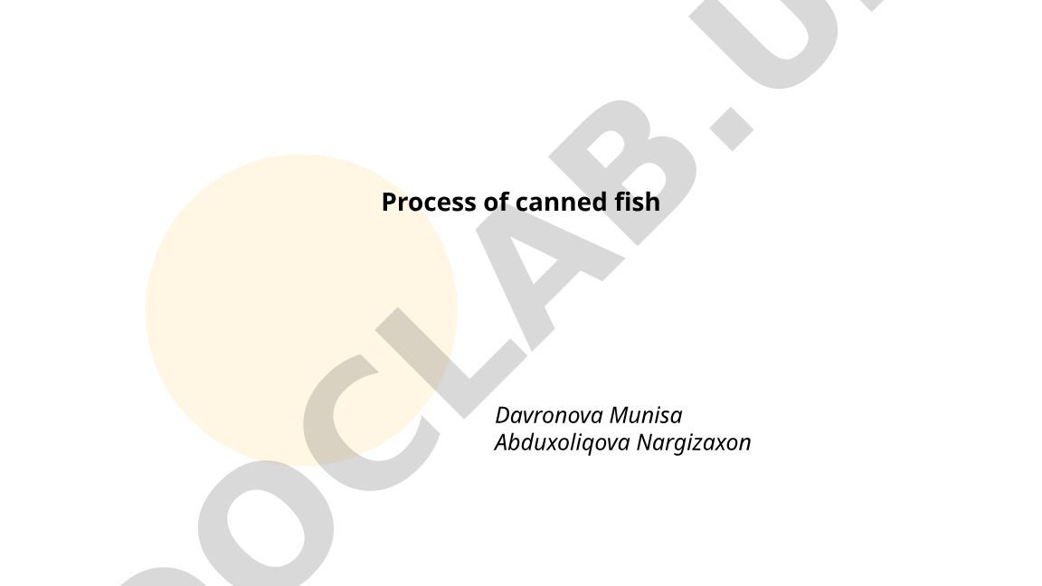 Process of canned fish
