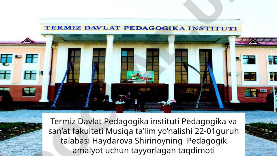 Pedagogik amaliyot uchun tayyorlangan taqdimot