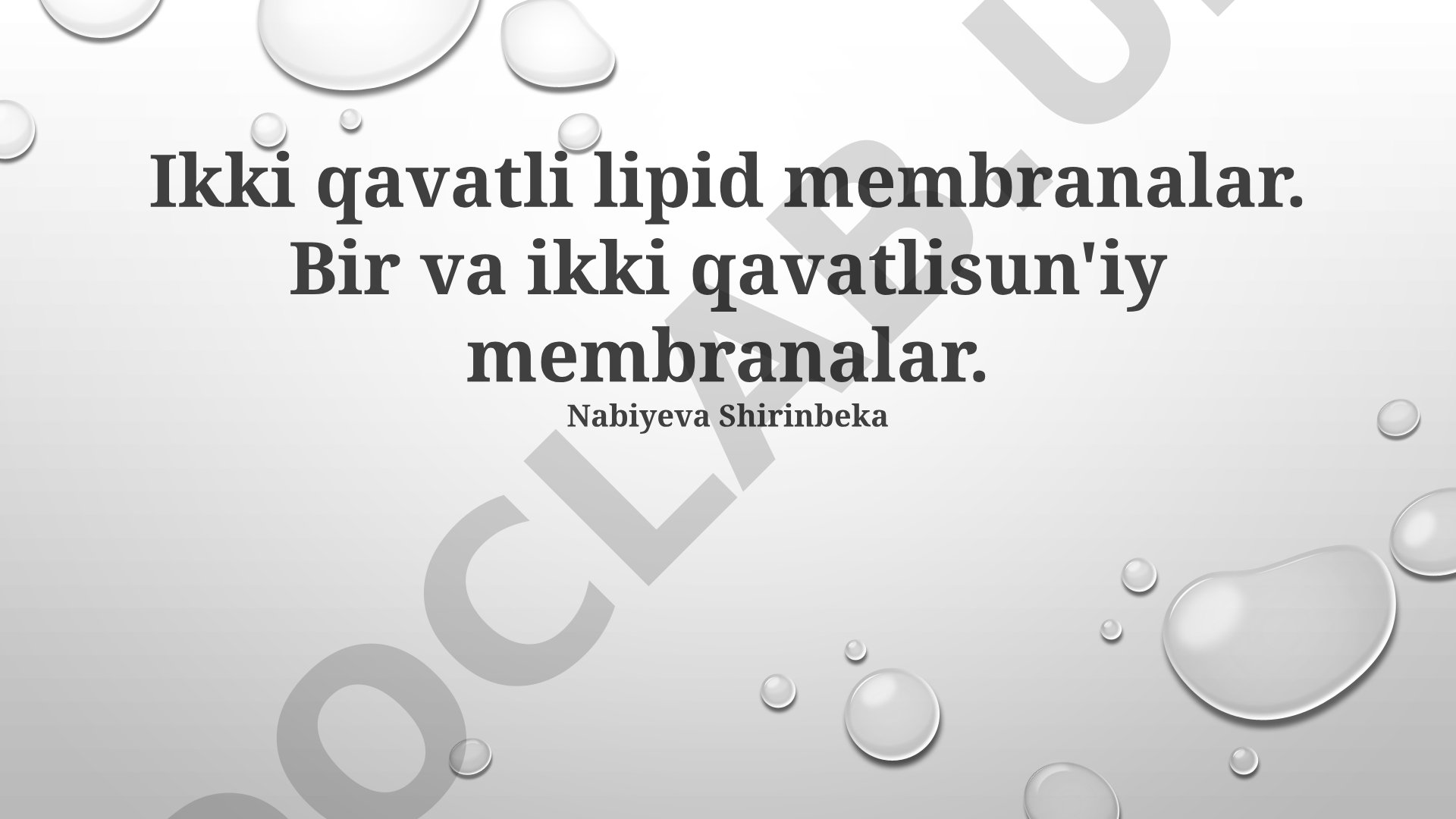 Ikki qavatli lipid membranalar va sun'iy membranalar