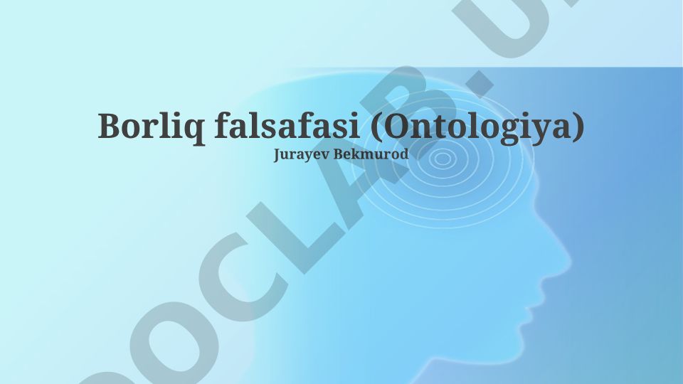 Borliq falsafasi (Ontologiya)
