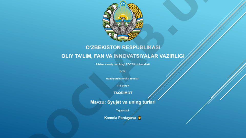 Syujet va uning turlari