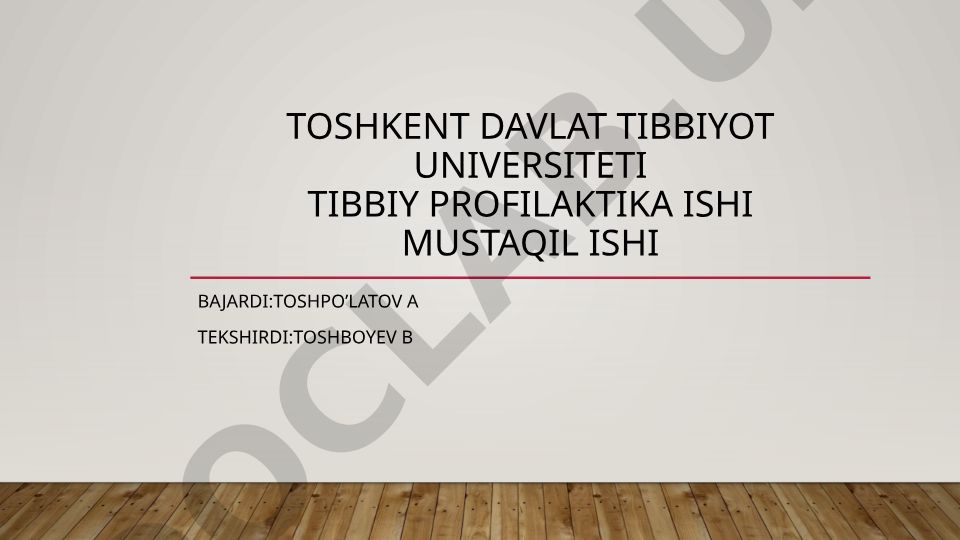 Vabo epidemiologiyasi va profilaktikasi