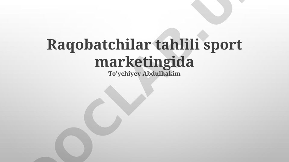 Raqobatchilar tahlili sport marketingida