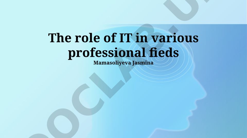 The role of IT in various professional fields