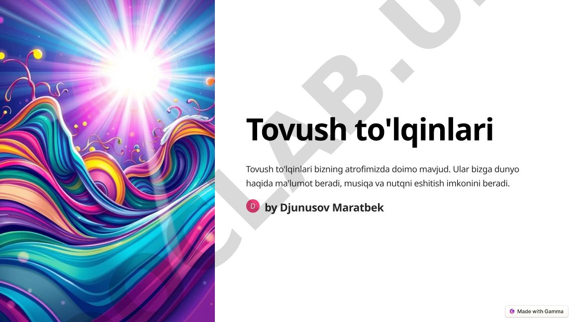 Tovush to'lqinlari haqida tushuncha