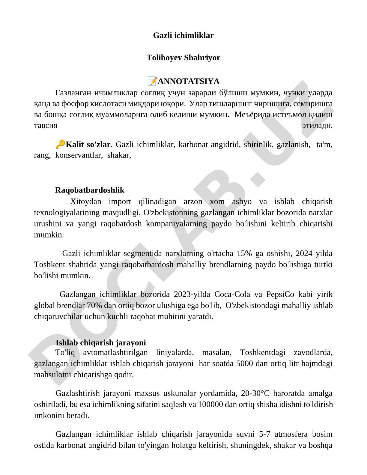 Gazli ichimliklar