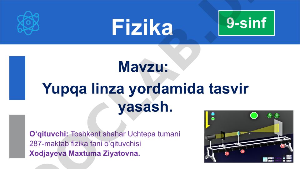 Yupqa linza yordamida tasvir yasash