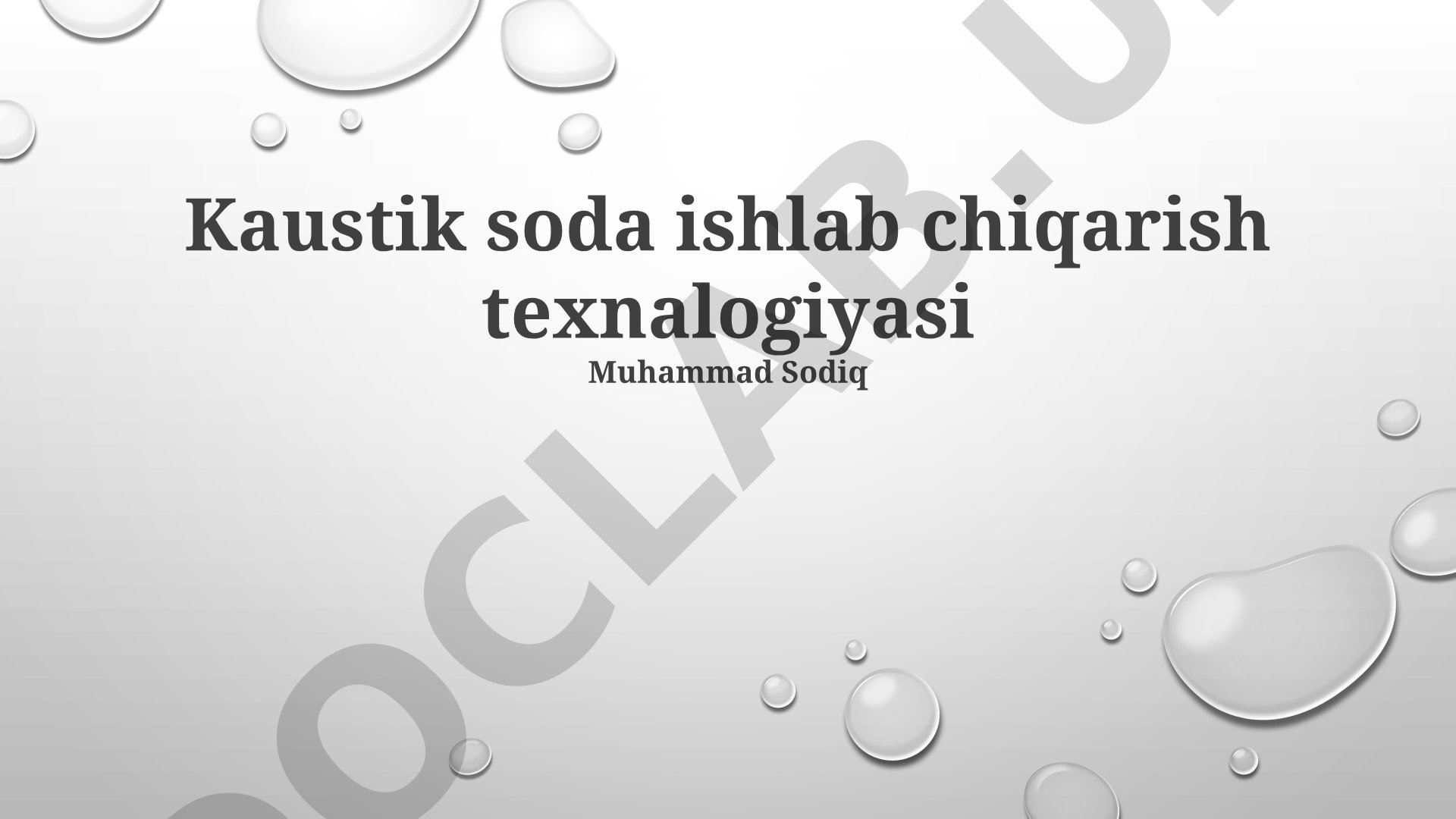 Kaustik soda ishlab chiqarish texnalogiyasi