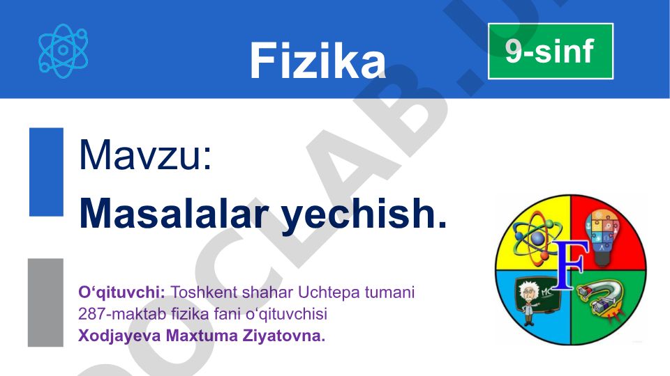 Linzaning optik kuchi va fokus masofasi bo'yicha masalalar yechish