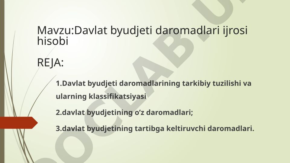 Davlat byudjeti daromadlari ijrosi hisobi