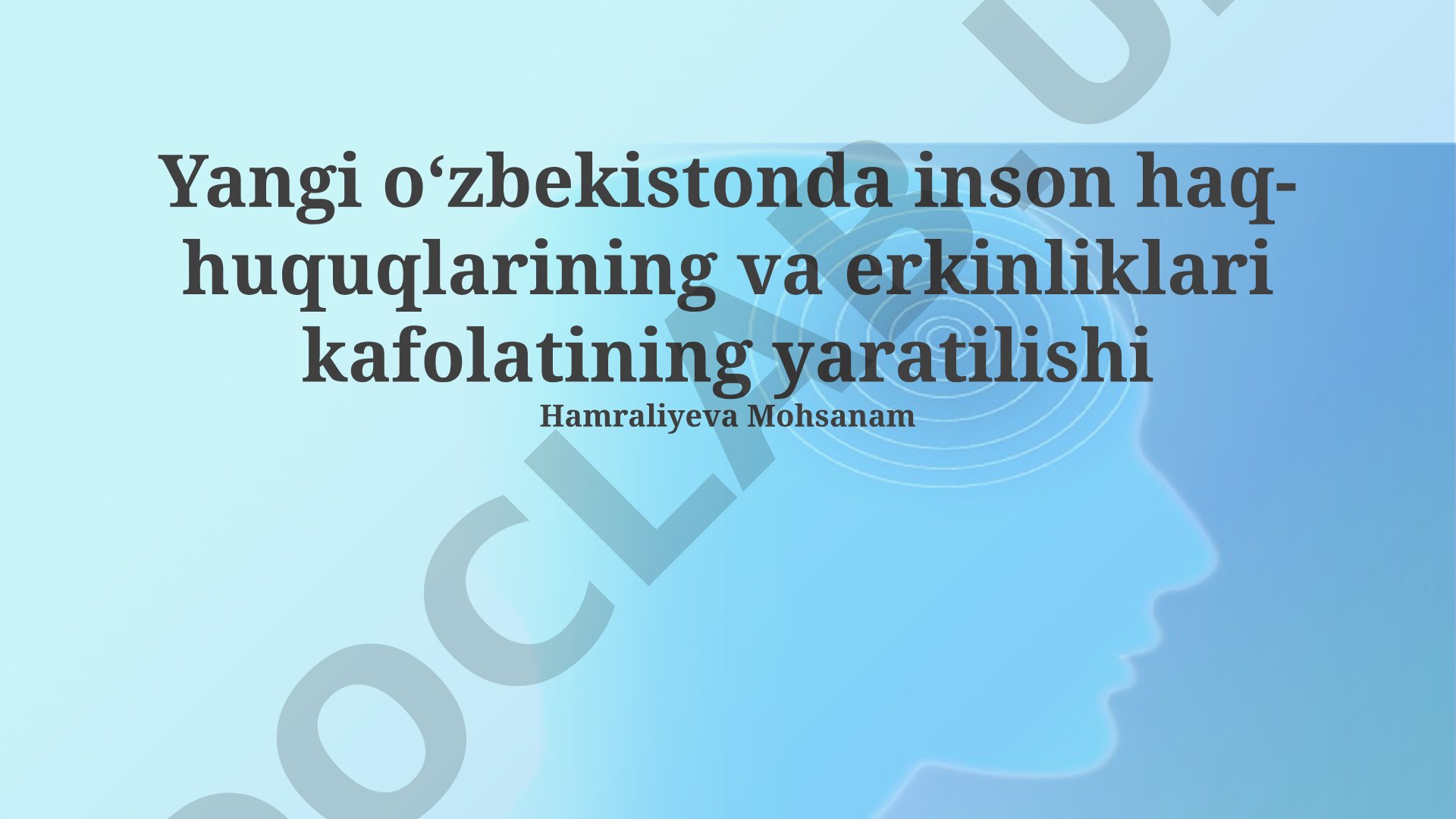 Yangi O'zbekistonda inson huquqlari kafolatlarining yaratilishi