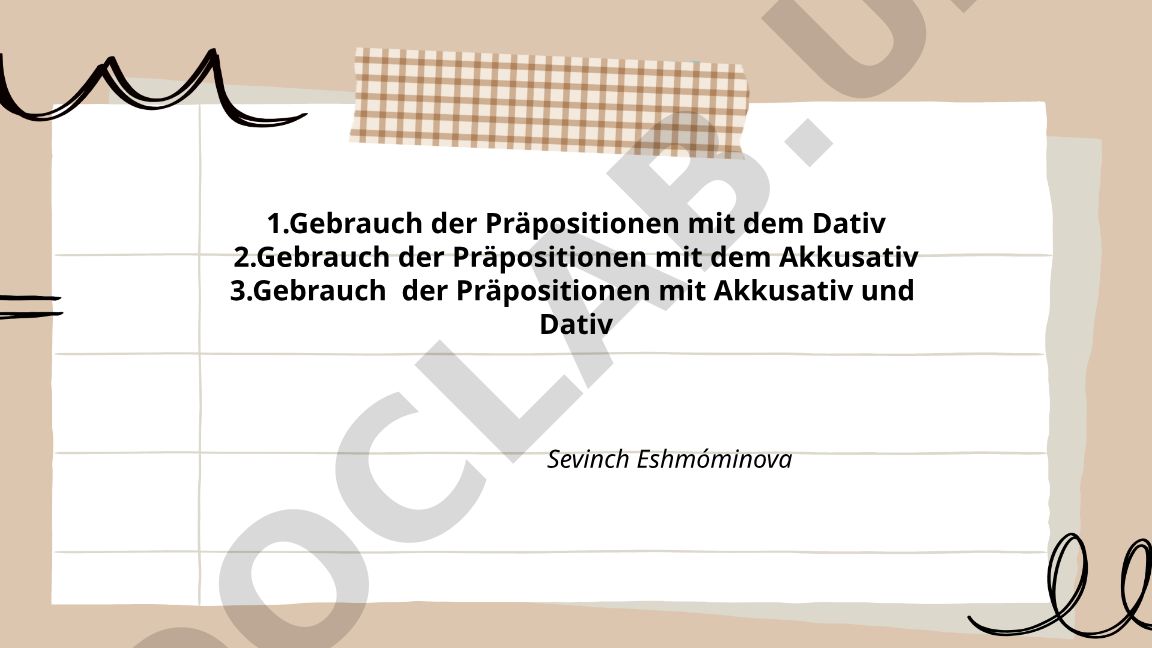 Gebrauch der Präpositionen mit Dativ und Akkusativ im Deutschen