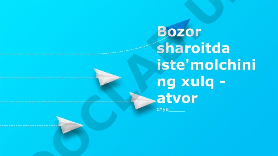 Bozor sharoitida iste'molchi xulq-atvorining asoslari va ta'sir omillari