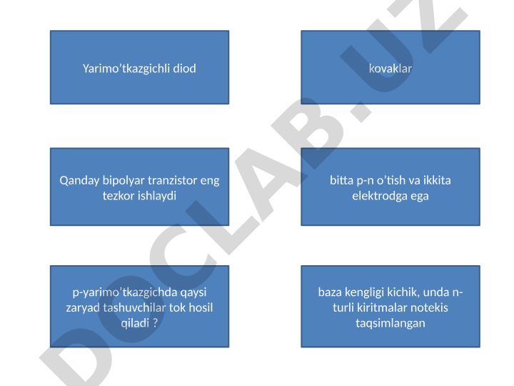 Yarimo'tkazgichli diodlar va bipolyar tranzistorlar