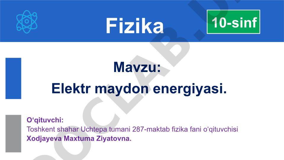 Elektr maydon energiyasi