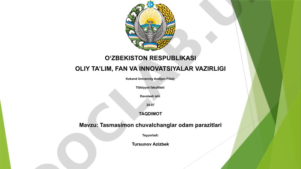 Tasmasimon chuvalchanglar odam parazitlari